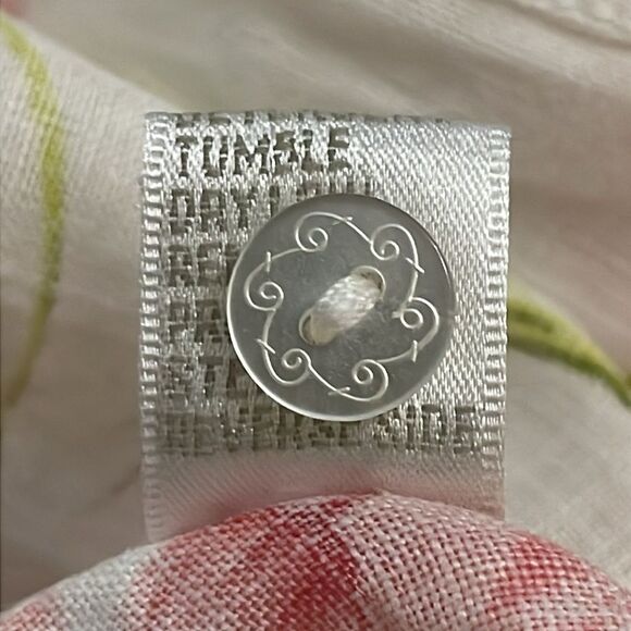 Island Republic White Floral Linen Button Up Shirt Womens Size Small Oversized - Picture 9 of 10